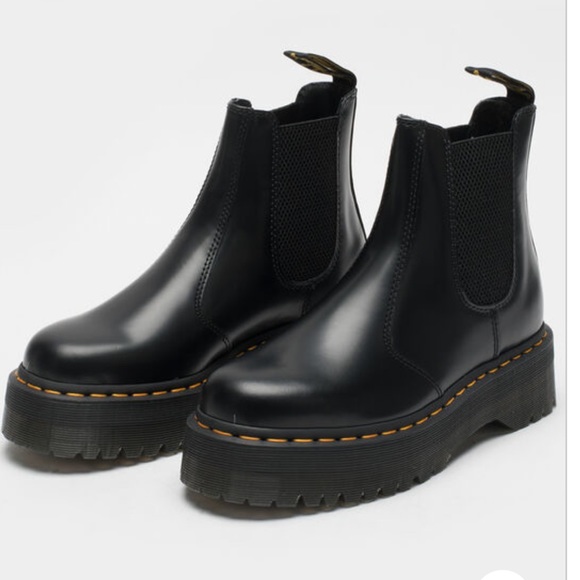 Dr. Martens Shoes - DR. MARTENS 2976 Quad Platform Black Womens Chelsea Boots